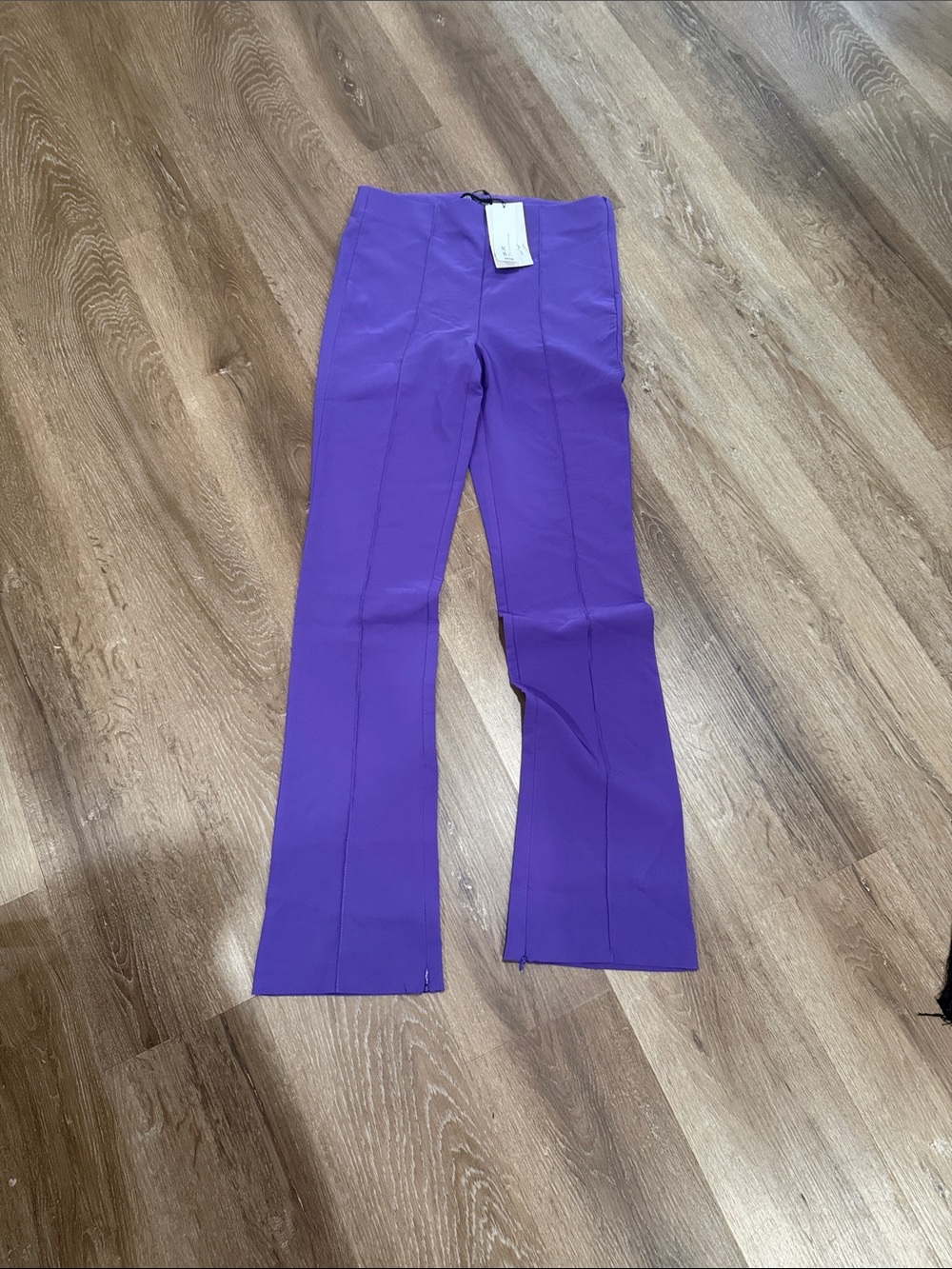 Zara Purple Flared Seam Detail Pants